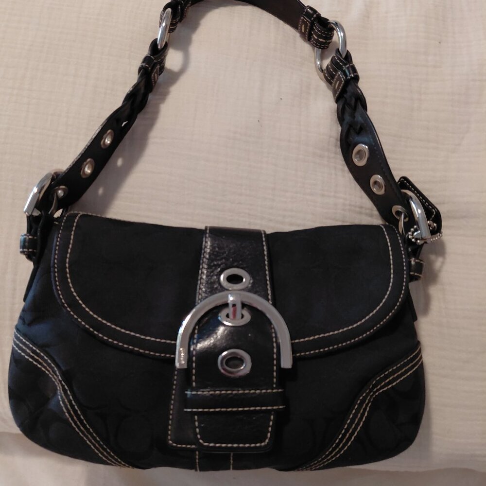 Coach Black Canvas and Leather Y2K Vintage Bag - Picture 6 of 9